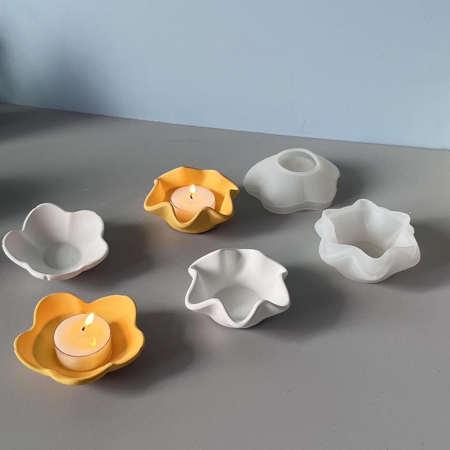 Potsticker Mold - Yaratıcı Kavisli Kenarlı Mum Kabı Silikon